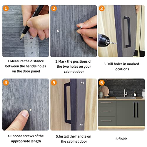 Aokenbao 6 Inch Black Cabinet Pulls Black Cabinet Handles For Cabinet Drawers Bar Cabinet Bathroom Cabinet Wardrobe 6-Pack #TOP6