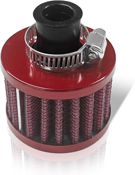 ZIMISI 0.47"/12mm Car Cold Air Intake Filter, Round Tapered Car Valve Cover Breather Filter, High Flow Automotive Filters, Fit for Most Cars, Motorcycles Red