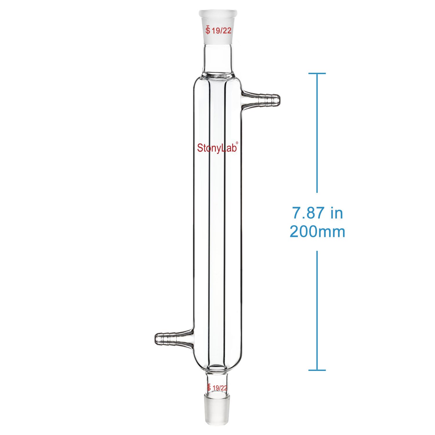 stonylab Condenseur Liebig avec Joint 19/22, Longueur de Veste de 200 mm Condenseur en Verre Borosilicaté Condenseur en Verre de Laboratoire