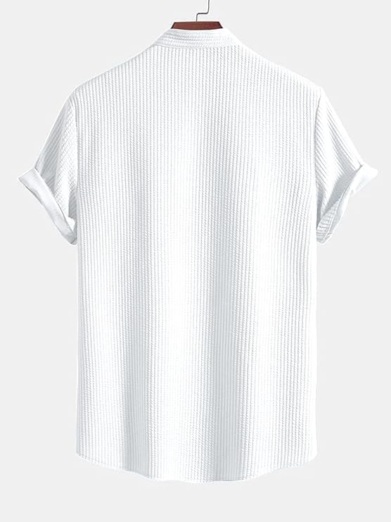 Image of GRECIILOOKS Men's Polycotton Regular Fit Casual Shirt | Stylish | Printed | Solid | Short Sleeve | Trendy (Available in Plus Size)