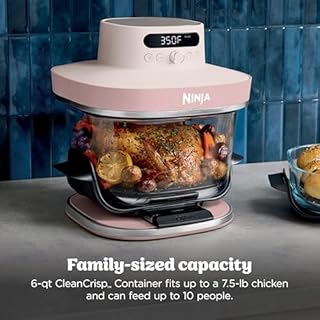 Ninja Crispi Pro 6-in-1 Glass Air Fryer | 6qt & 2.5qt Glass Containers with Storage Lids | Non-Toxic | Meal Prep, Microwave, Freezer & Dishwasher Safe | Air Fry, Bake & More | AS101CRS