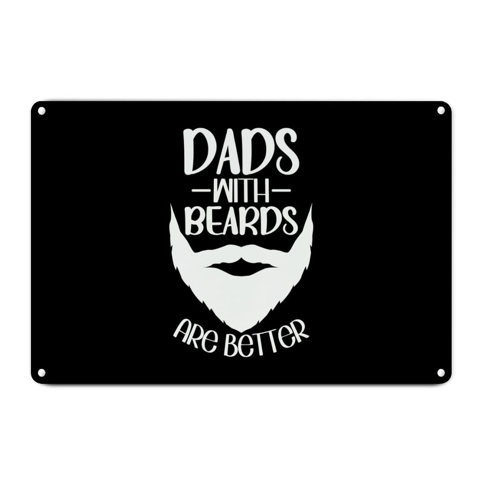 ENEDNATE Vintage Man Cave Aluminum Tin Metal Sign 8x12 Inch Dads with Beards are Better Retro Street Metal Signs for Indoor Outdoor Garden Patio Yard Cafe Pub Home Decor