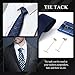 THUNARAZ 8 Pcs Tie Tacks for Men Tie Pins for Regular Ties Necktie 14K Gold Plated Mens Tie Tacks with Chain for Wedding Business Anniversary