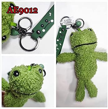 Wakauto 2pcs Plush Frog Keychain - 10cm Soft Stuffed Animal Bag Charm For Backpacks, Purse, Car Keys - View #2