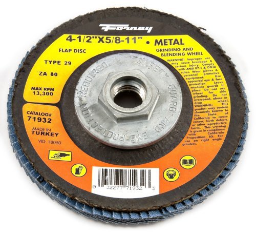 Forney 4-1/2 in. Dia. Zirconia Aluminum Oxide Thread Arbor Flap Disc 80 Grit Fine 13300 rpm 1 pc.