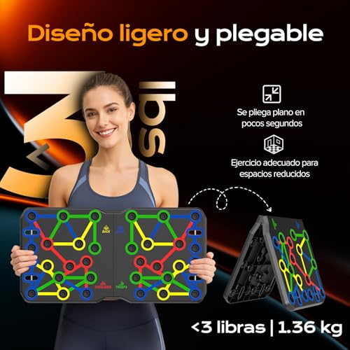 Miniatura 6 de AERLANG Tabla de Flexiones 30 en 2, Push Up Board Portátil, Soporte Multifuncional para Hombres y Mujeres, Equipo de Pecho y Brazos para Ejercicio y Gimnasio en Casa