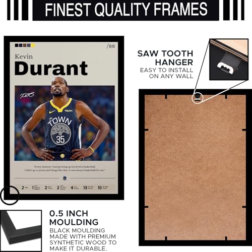 Image of BLINKART Kevin Durant | Nba Basketball Player | Synthetic Wood Photo Framed Wall Hanging Poster For Room & Office Bedroom Living Boys And Girl Room Home Wall Hanging | 12x18 Inches