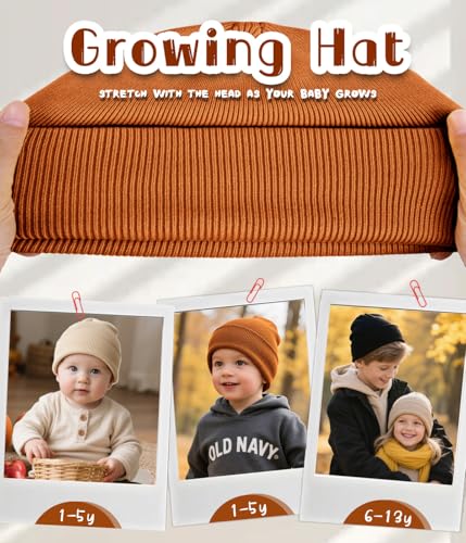Rosoz Toddler Beanie Boys Girls Baby Knit Warm Beanies Kids Children Winter hat Caps4