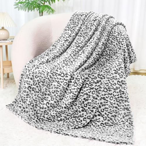 Couverture noire pour lit simple jeté en molleton imprimé guépard - 6