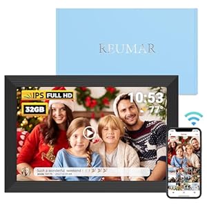 REUMAR 32GB wifi Digital Photo Frame, 10.1inch Smart Photo Frame Electronic 1280×800 IPS LCD Touch Screen, Type-c, Auto-Rotate,Share Photo or Video Instantly via Frameo App from Anywhere