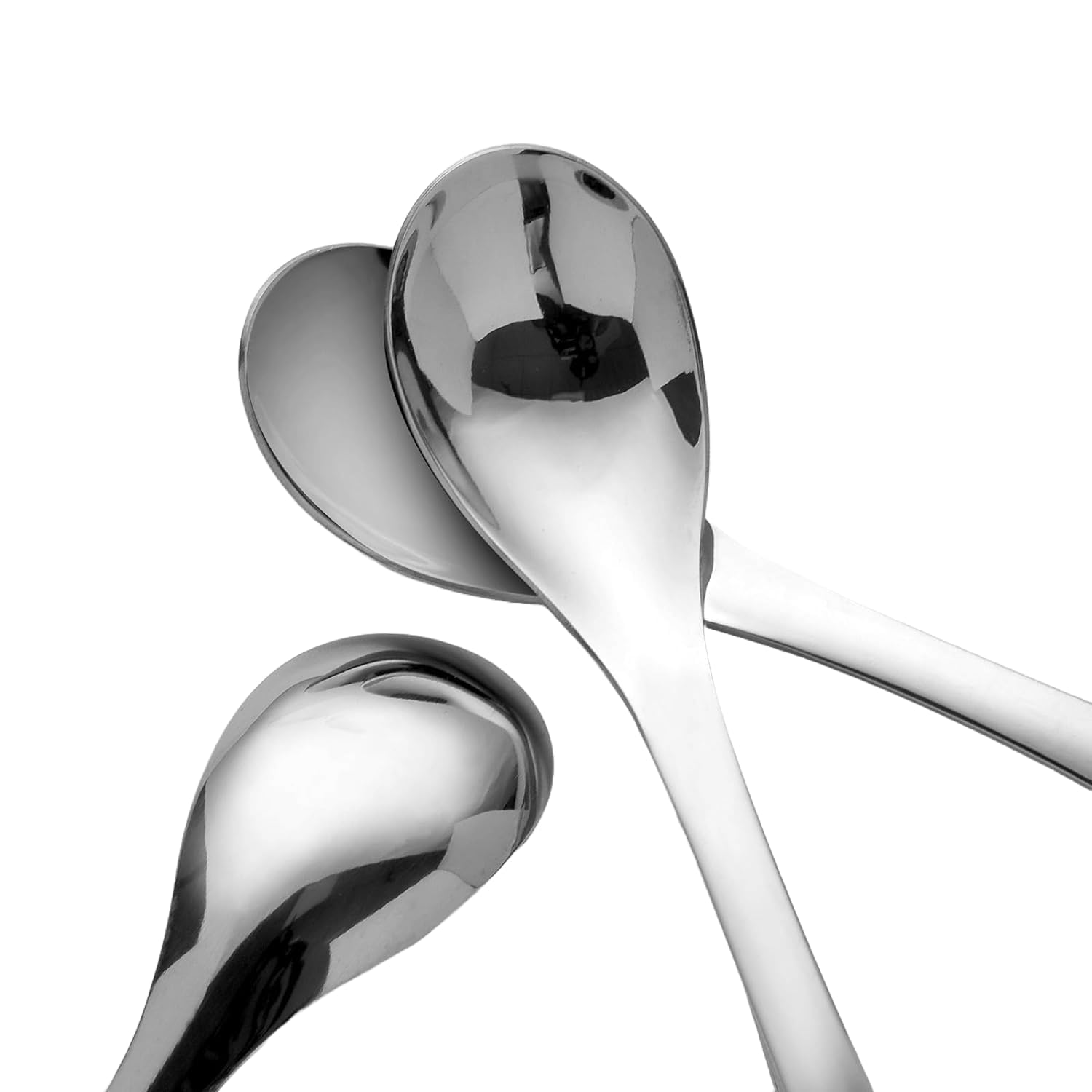 Soup Spoons Stainless Steel Korean Spoons Asian Soup Spoons, 5.5 inches Long Heavy Duty Asian Style Thick Short Handle Stainless Steel Ramen Spoons for Soup Cereals, Set of 6 (6)