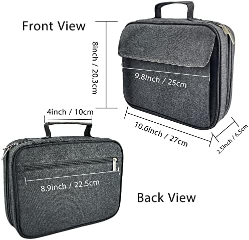 IvyRobes Bible Cover for Men and Women,Durable Oxford Fabric Carrying Book Case with Handle Zipper Pocket,Bible Bag Large Size Grey