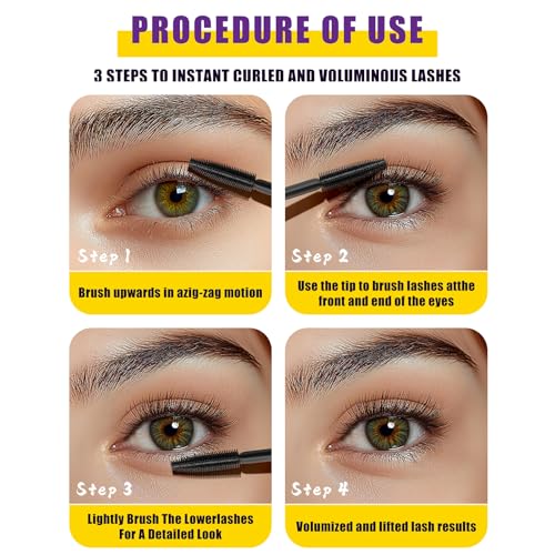 Marrón Máscara de Pestañas Waterproof, Rimel Pestañas Volumen y Largura, Mascara Pestañas Larga Duración, Alarga y Aumenta el Volumen de las Pestañas, Resistente al Agua y al Sudor (Marrón) - imagen 6