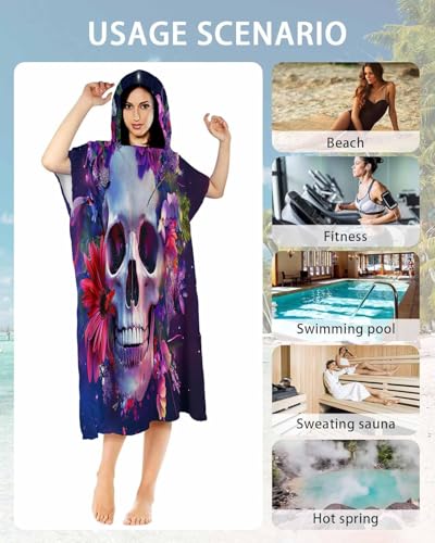 Poncho à capuche pour se changer facilement après le surf et la plongée