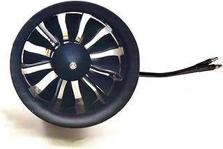 CW 50mm Ducted Fan 5000KV Motor 12-Blade CW Positive Propeller 50mm EDF Fan for RC Airplane Ducted Fan EDF Jet Aircraft Quadcopter, Black