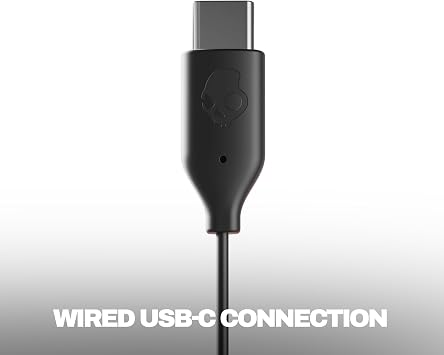 Skullcandy Jib USB-C Wired Earbuds with Noise Isolating Fit, In-Line Microphone Call and Track Control for iPhone Android, Ear Gel Sizes Included for Custom Fit - Black