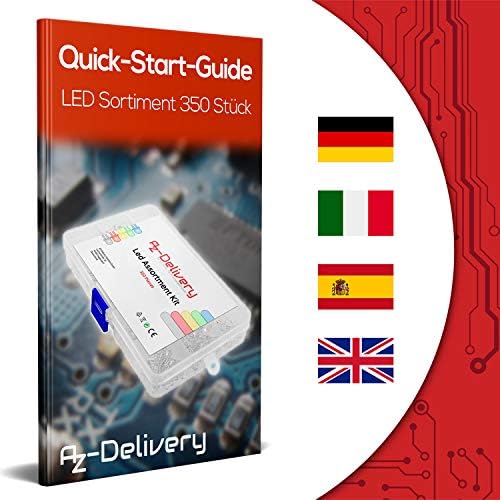 AZDelivery Colourful LEDs 3 mm 5 mm Assorted Colour Clear Light Emitting Diodes Kit, UV RGB CC/CA, compatible with Arduino including E-Book!