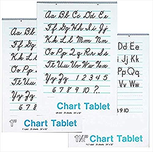 School Smart Spiral Bound Ruled and Unruled Chart Tablet Assortment - 24 in x 32 in - Pack of 12