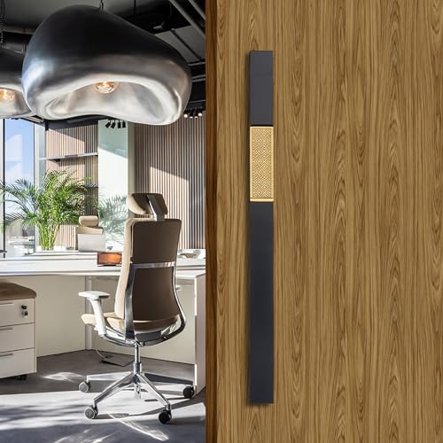 Image of Imperio 18 Inch Main Door Handle | Black and PVD Gold Finish | Stainless Steel Heavy Duty Entrance Handle for Home & Office Doors