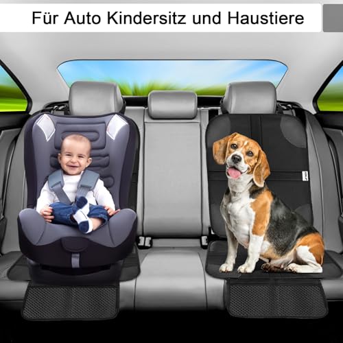 Ezilif Kindersitzunterlage 2 Stück ISOFIX geeignete Sitzschoner Auto Kindersitz, mit Anti-Rutsch Funktion Autositzschoner, Autositzauflage Sitzschutz (Schwarz)
