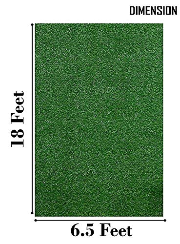 Image of Yellow Weaves 45 Mm High Density Artificial Grass Carpet Mat For Balcony, Lawn, Door(6.5 X 18 Feet), Green