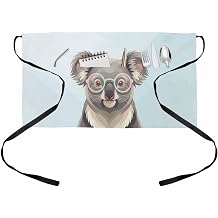 Blue Cola Waist Apron for Women with 3 Pockets, Funny Animals Modern Art Waterproof Chef Waiter Waitress Half Server Apron for Men Teachers Bartender Barista Restaurant Coffee 24"x13"