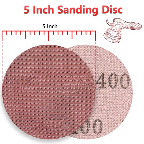 Image of 50 Pcs 5 Inch Mesh Sanding Disc for Random Orbital Sander 400 Grit