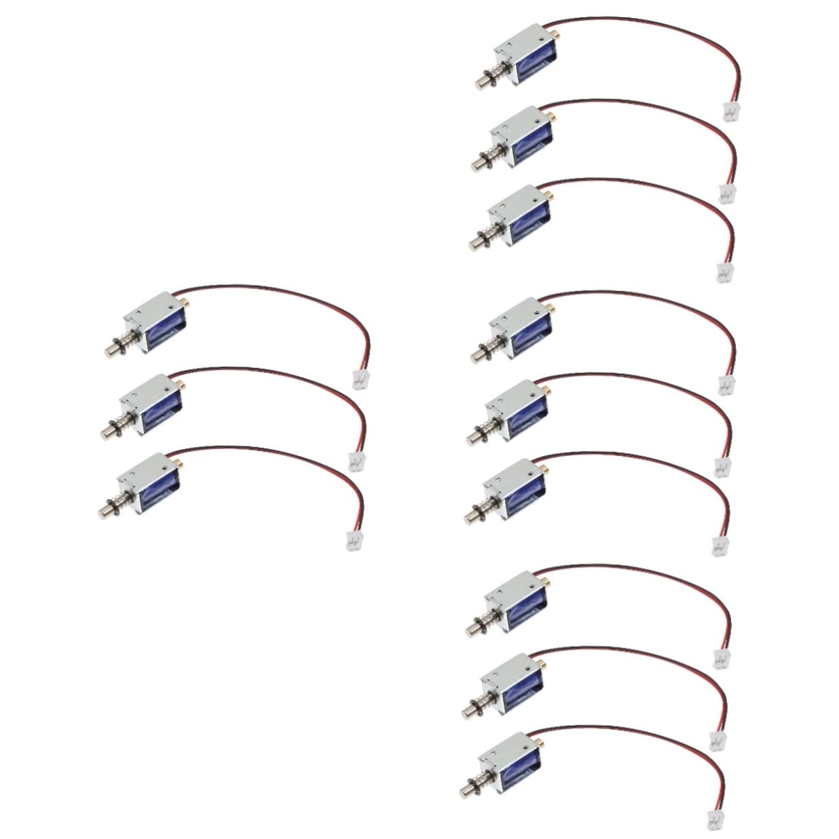 12stücke Push-Pull Elektromagnet Dc Offener Rahmen Linearbewegung Plunger Mit Feder-rückführung Für Verkaufsautomaten Und Haushaltsgeräte