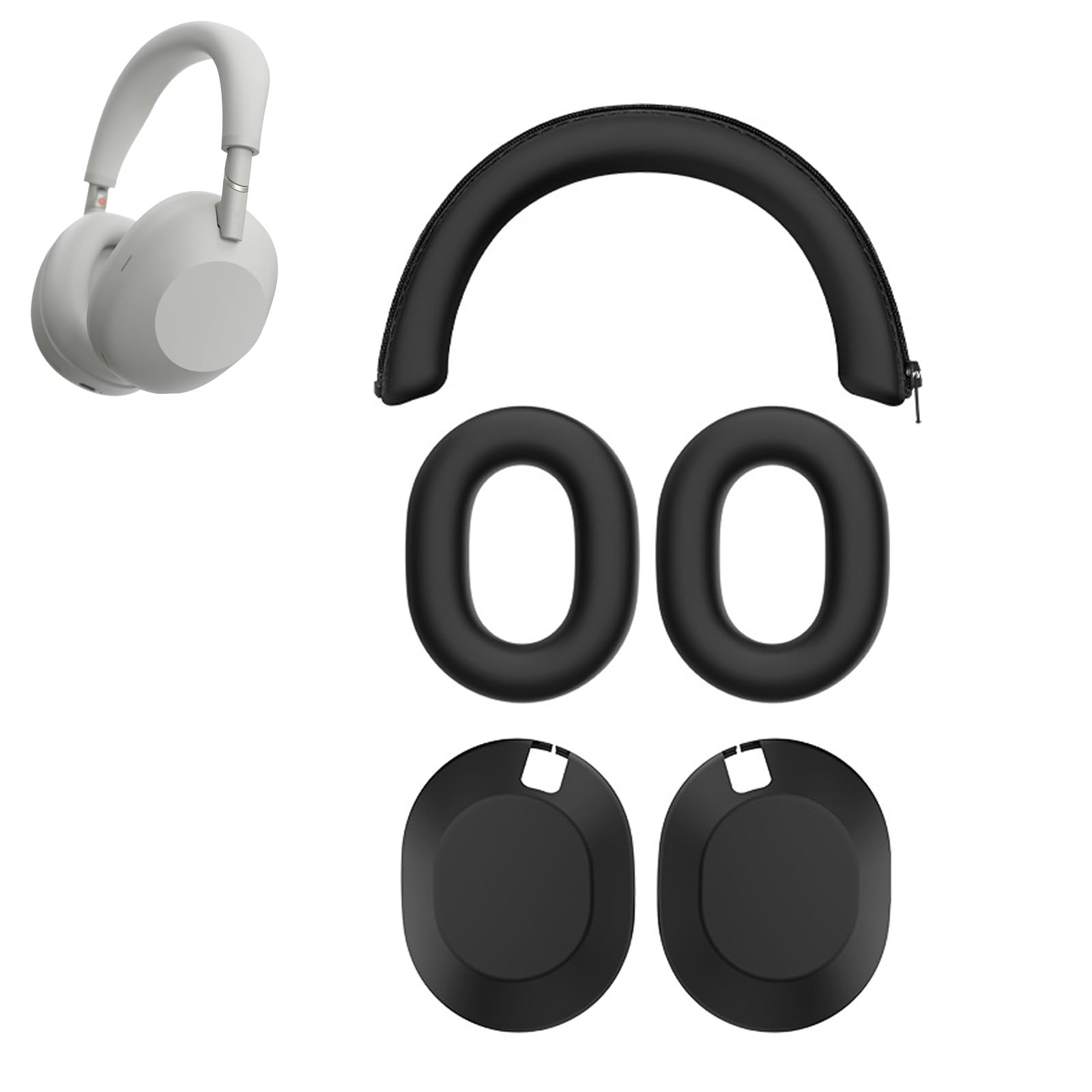 TEHAOUU Siliocne Cover for Sony WH 1000XM6 Case Protector Headphone Case, WH 1000XM6 Accesories (Black)