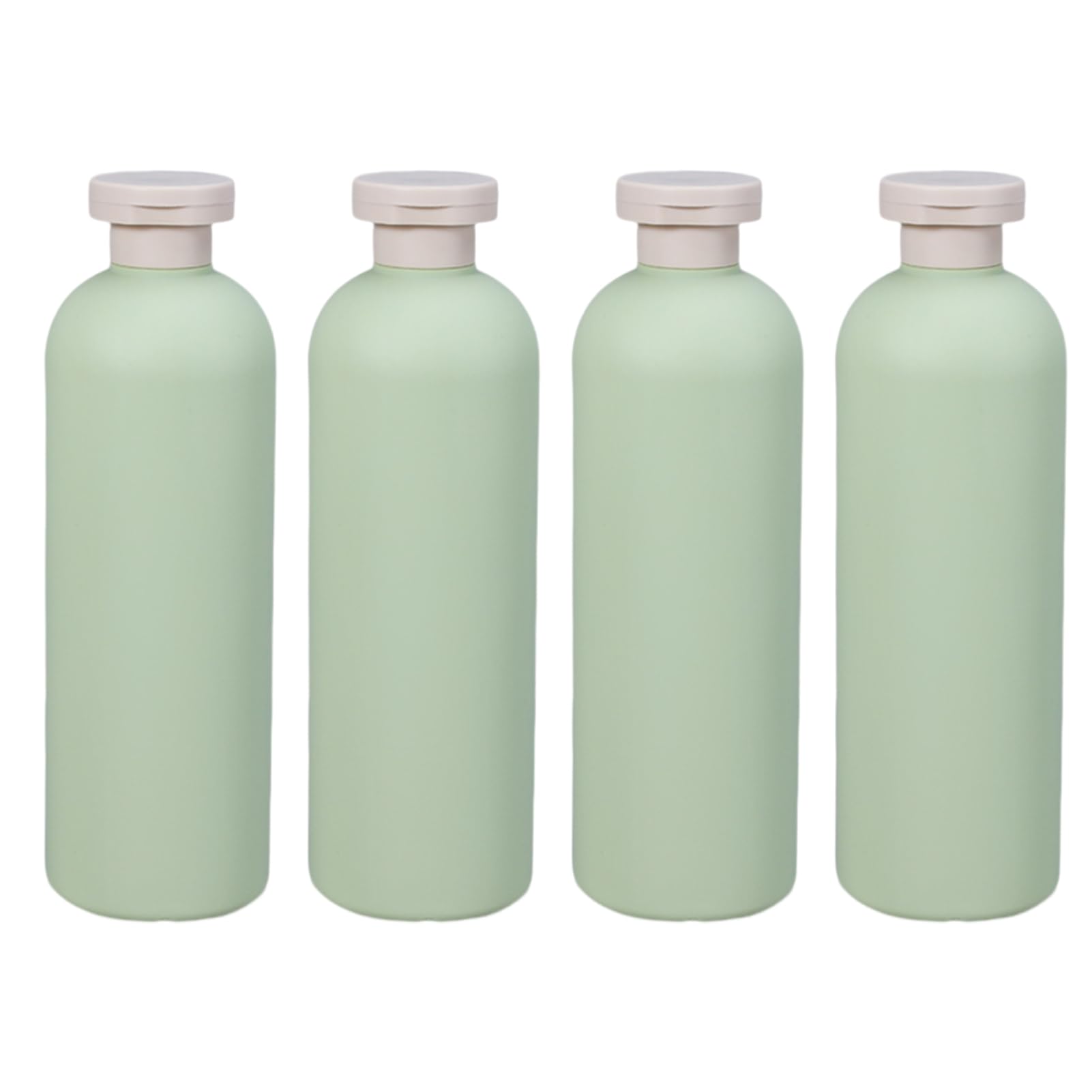 ulafbwur Lotion Bottle with Screw-on Cover 4 Pack 200ml/260ml/300ml/400ml Green Empty Squeeze Bottles Refillable Wide Mouth Flip-top Design Cream Shampoo 400ML