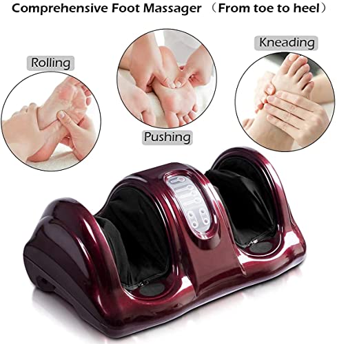 Wellhut Foot Massager Machine Shiatsu Foot And Calf Massager For Ankle, Calf Leg Arm, Shiatsu Kneading Rolling, Feet Massager Machine, Gifts For Men And Women, Burgundy #TOP5