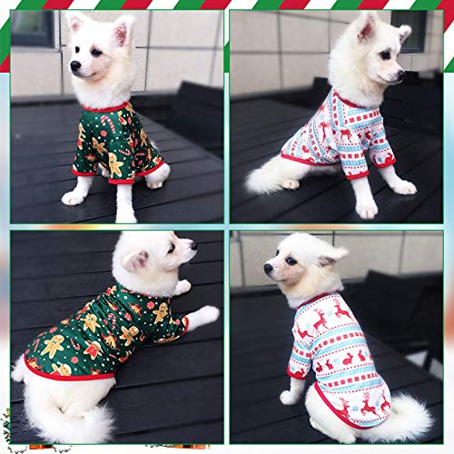 Hylyun 2 Pieces Dog Christmas Shirt - Christmas Pet Shirt Soft Breathable Puppy Shirts Printed Pet Clothing For Small Dogs And Cats S #TOP6