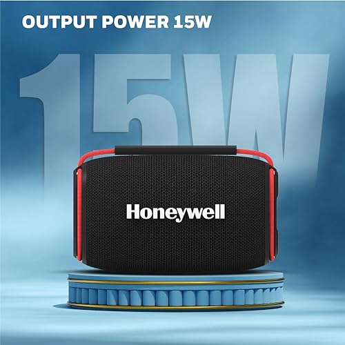 Image of Honeywell Suono P400 Bluetooth 5.3 Wireless Portable Speaker, 15W Output, Deep Bass, 10H Playtime, IPX6, TWS Pairing, RGB Lights, SD /AUX /Type-C Support, Built-in Mic, 78mm Drivers, 2-Year Warranty