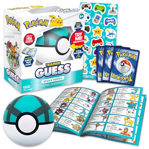 Pokemon Trainer Guess Game Unova Edition - Bundle with Guessing Game, Talk to Your Poke Ball Plus Bookmark, Trading Cards | Pokemon Guessing Game