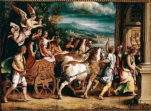 Affiche Toile Titus et Vespasien par Giulio Romano - Décoration Murale Élégante pour Salon 60x90cm