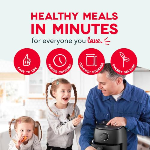 Image of Dash Tasti-Crisp Air Fryer - AirCrisp Technology - Compact Design with Adjustable Temperature Control - Nonstick Fry Basket & Auto Shut-Off Feature - 2.6 Quarts - Black
