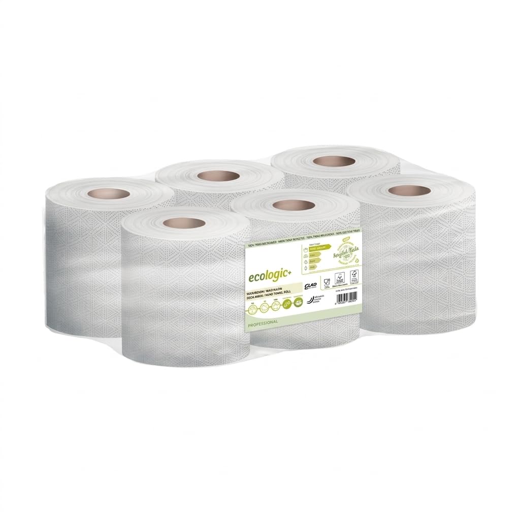 6 Bobinas Papel Secamanos Auto-Corte 2 Capas Add System Variantes Pasta Virgen y Reciclado Ecolabel FSC para Baños Oficinas Restaurantes Hoteles y Cocinas Industriales (Reciclado (324 servicios))