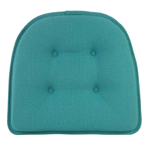 Klear Vu Omega Non-Slip Universal Chair Cushions For Dining Room, Kitchen And Office Use, U-Shaped Skid-Proof Seat Pad, 15X16 Inches, 4 Pack, 07 Teal #TOP2