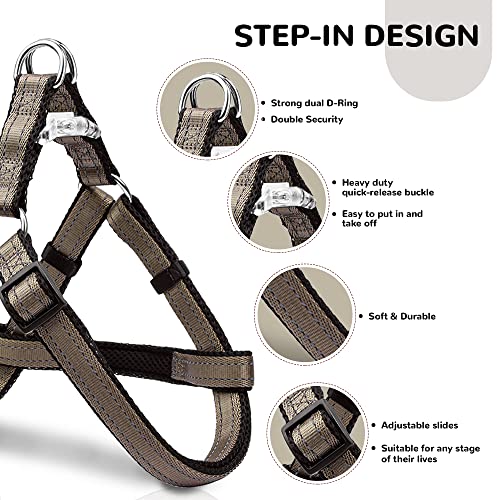 Pawhuggies Grey Reflective No Pull Dog Harness, Step-In Dog Harness, Adjustable Dog Harness For Growing Puppies, Easy To Wear, Dog Harness Available For Small Medium Large Dogs #TOP2