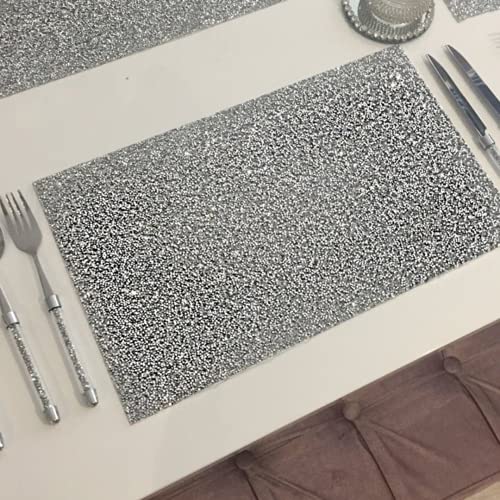 1One Made For You Crushed Diamond Placemats Made With Crushed Diamond Crystals To Bling Your Home/Office & Party Decor, Silver #TOP3