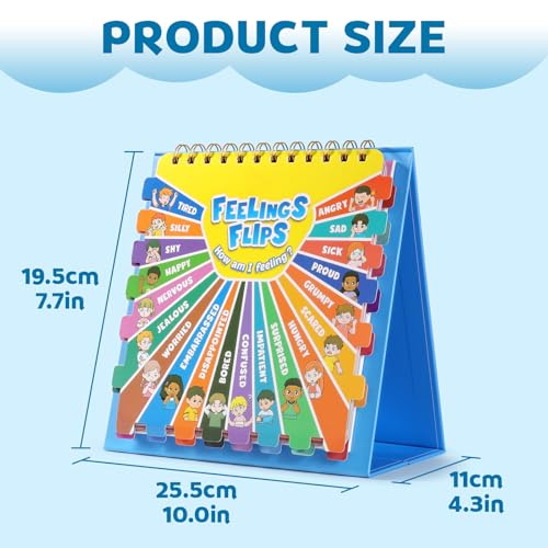 KIKIGOAL Feelings Wheel Emotions Book Feelings Flip Book for Kids, Emotions Chart Feelings Book Calm Down Corner Supplies,Autism Learning Materials ADHD Tools for Kids Classroom Home - Image 7