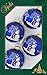 Produktbild Dekohelden24 Lauschaer Christbaumschmuck - 4er Set Kugeln in blau mit Schneemann, 7 cm, mit goldenem Krönchen