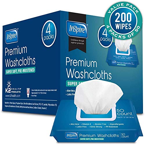 Inspire Adult Wet Wipes, Adult Wash Cloths, Adult Wipes For Incontinence & Cleansing For Elderly, 8"X12" (200 Count) #TOP5
