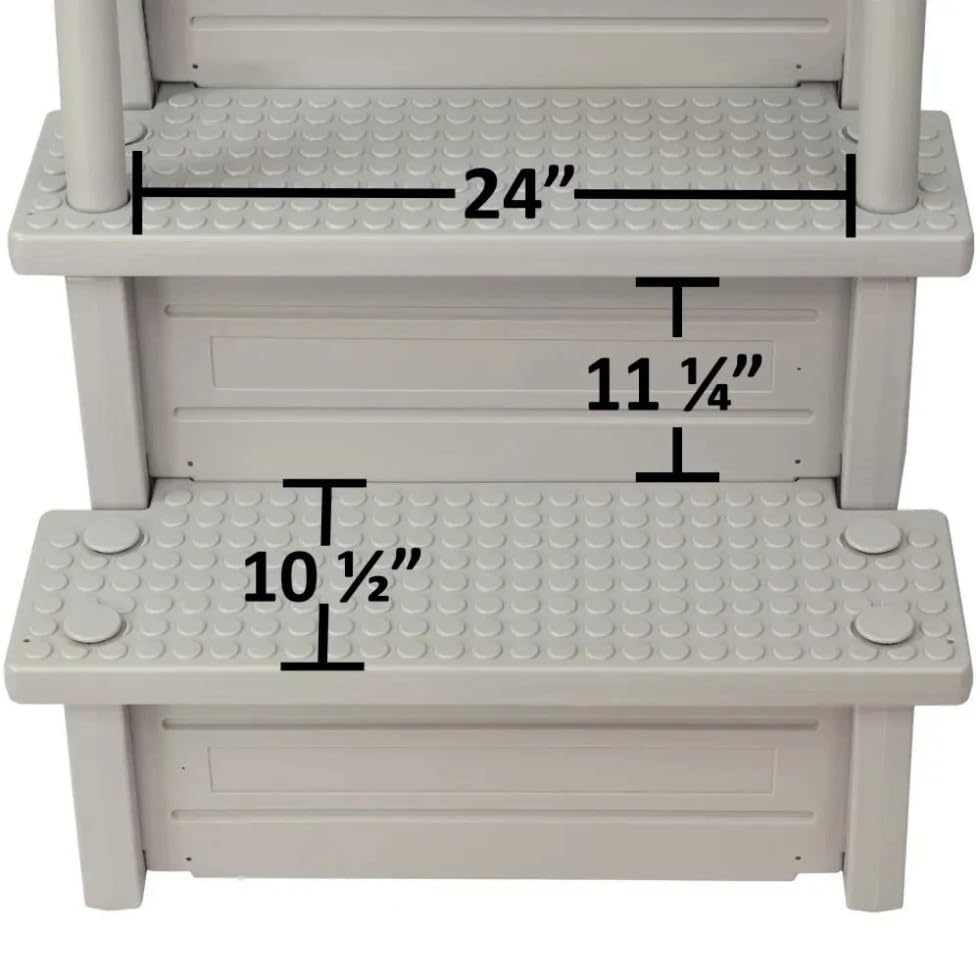 Escalera para piscina Aqua Select gris con peldaños antideslizantes miniatura 5