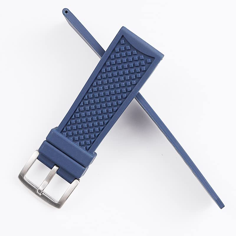 Bracelet montre 24mm bleu en caoutchouc : la solution anti-transpiration