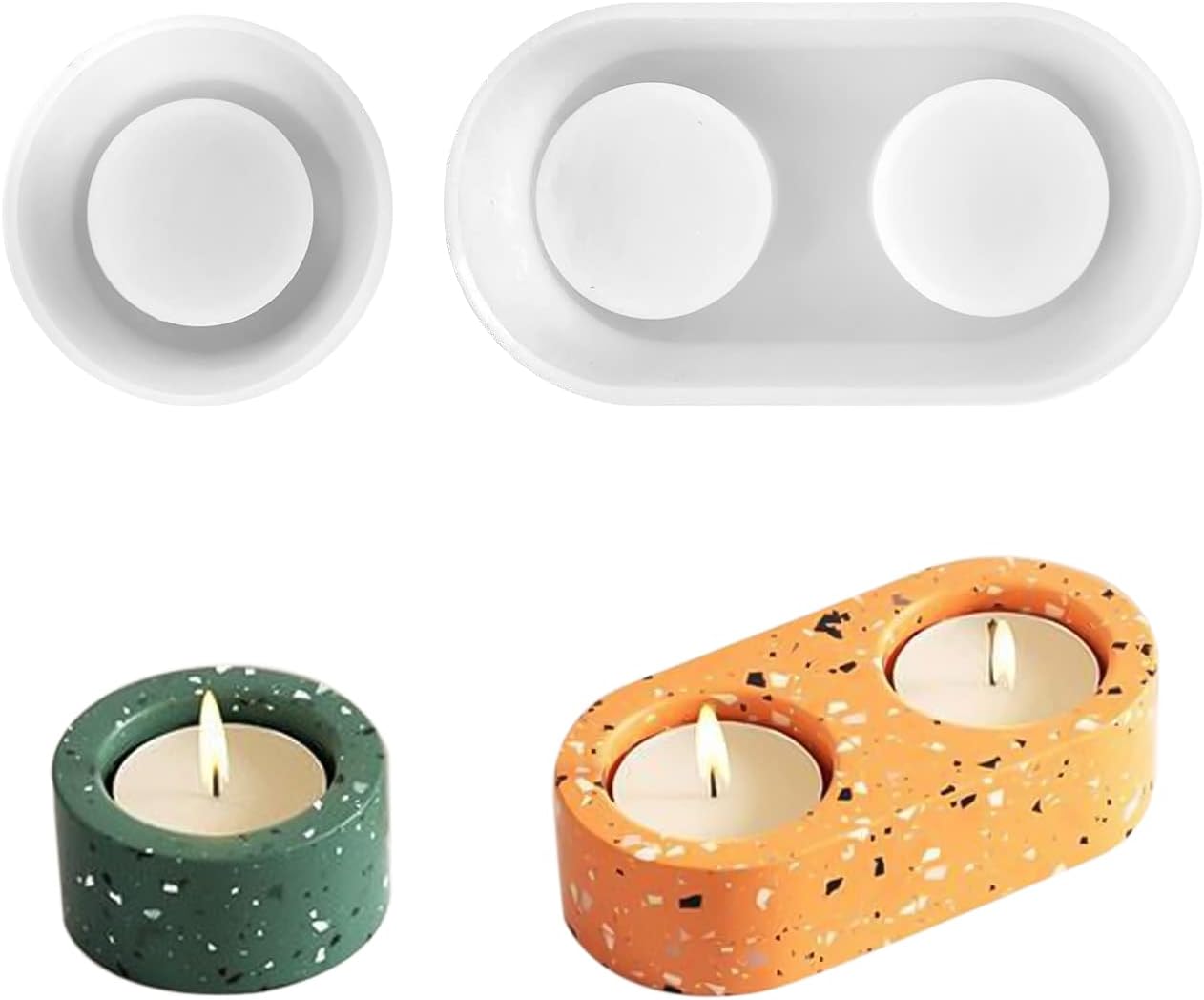 Sponsored Ad – 2 Pieces Candlestick Molds, Silicone Molds, DIY Crafts Molds, Tea Light Holders, Candlestick Making Tools, Can be Used to Make Paraffin Wax, Beeswax, Glue Wax, etc.