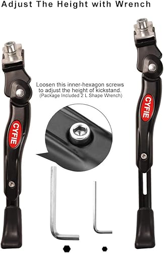 Miniatura 6 de SEISSO Soporte de bicicleta ajustable central para bicicleta de 16 18 20 pulgadas, soporte central para bicicleta de montaña de 16 a 20 pulgadas,
