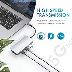 MOKiN USB C Adapters for MacBook Pro/Air,Mac Dongle with 3 USB.3.0,USB C to HDMI, USB C to RJ45 Ethernet, 9 in 1 USB C to HDMI Adapter,100W Pd Charging, USB C to SD/TF Card Reader USB C Hub