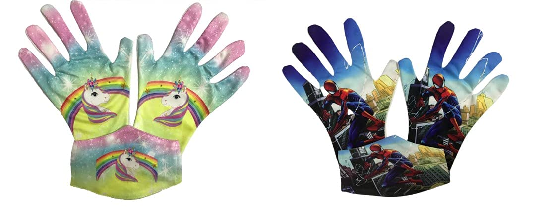 Giggles Printed Mask and Gloves For Kids/Girls/Boys/Children- Age 5-10 Years - Washable, Protective, Reusable Combo Pack of-image-46