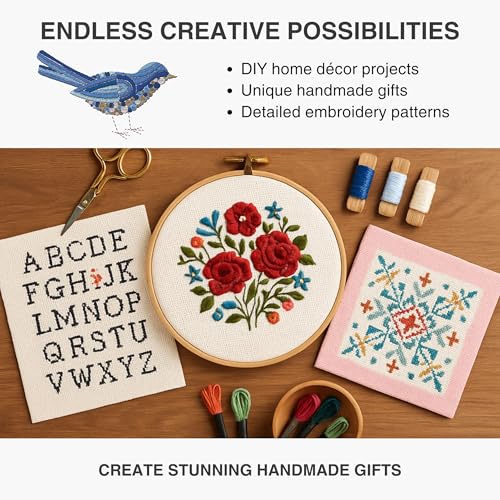 Image of 6 PCS Colorful Aida 14 Count Cross Stitch Fabric Set - 12x18 Inch Multicolor Cotton Embroidery Material Fabric Premium Aida for Needlework Embroidery Cloth Kit for DIY Projects & Crafts